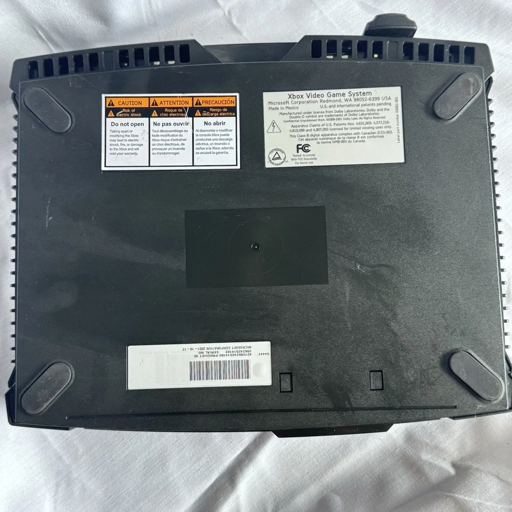 Microsoft Xbox Original Console Black Not Tested For Parts and Repairs Y2K VTG